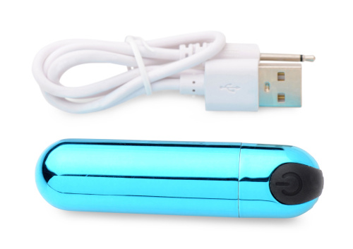 10x Rechargeable Vibrating Metallic Bullet - Blue  4