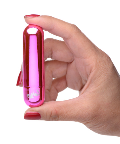 10x Rechargeable Vibrating Metallic Bullet - Pink  4