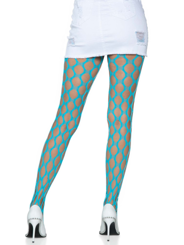 Jumbo Pothole Net Tights - Neon Blue - One Size  3