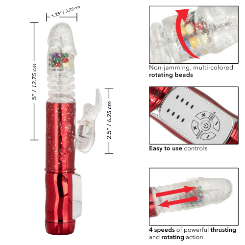 Naughty Bits Cumball Machine Thrusting Jack Rabbit Vibrator - Red  3
