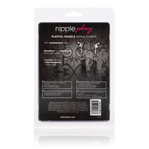 Nipple Play Playful Tassels Nipple Clamps - Black  2