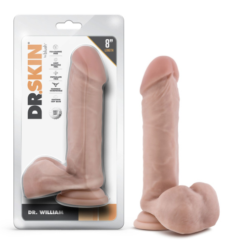 Dr. Skin - Dr. William - 8 Inch Dildo With Balls - Beige  3