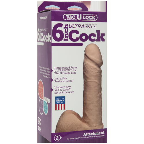 Vac-U-Lock 6 Inch Ultraskyn Cock - Vanilla  2