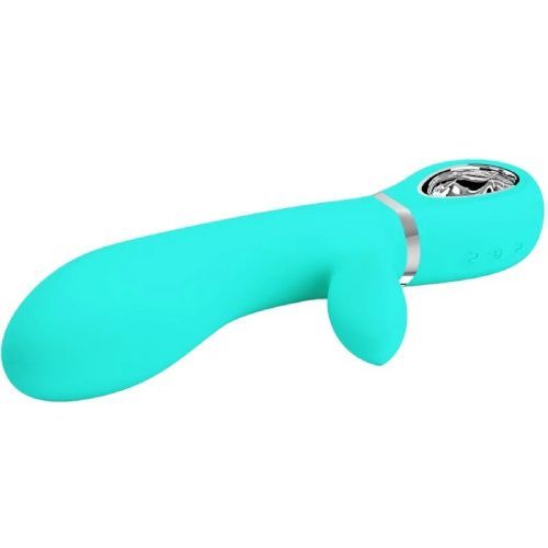 Thomas Super Soft Silicone Rabbit Vibrator - Turquoise  2