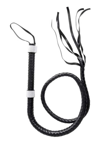 Rhinestone Handle Whip - Black  2