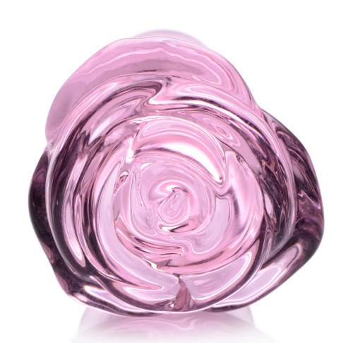Pink Rose Glass Anal Plug - Small  5