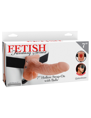 Fetish Fantasy Series 7 Inch Hollow Strap-on With Balls - Flesh  5