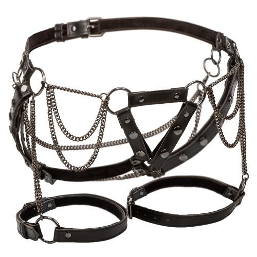 Euphoria Collection Thigh Harness With Chains - Black  3