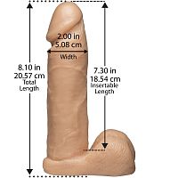 Vac-U-Lock 8 Inch Realistic Cock - White