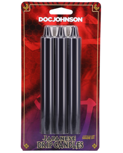 Japanese Drip Candles - 3 Pack - Black  2
