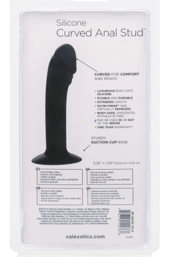 Silicone Curved Anal Stud - Black  2