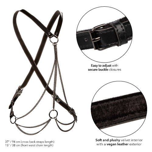 Euphoria Collection Multi Chain Harness - Black  4