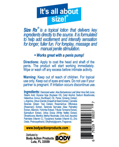 Size Rx 4.5 Oz Tube  2
