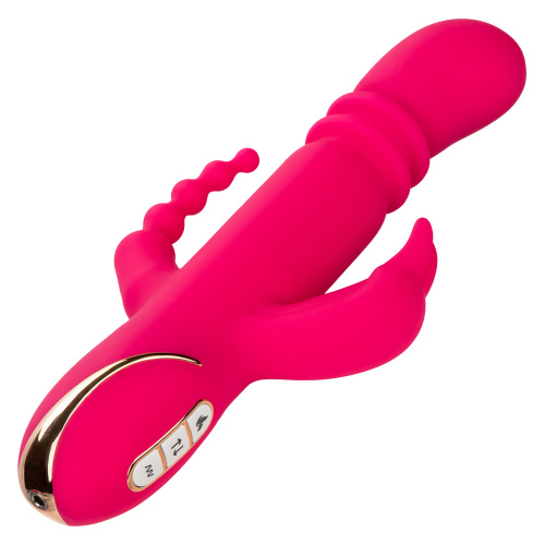 Jack Rabbit Signature Heated Silicone Triple Fantasy Rabbit - Pink  5