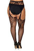 Novelty Garter Hose - Queen Size - Black