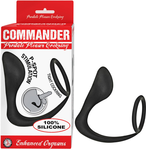 Commander Prostate Pleaser Cockring - Black  2