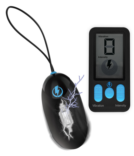 E-Stim Pro Silicone Vibrating Egg With Remote  Control - Black  3