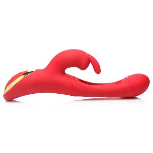 Rabbit Flick Flicking Silicone Rabbit Vibrator - Red  3