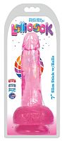 Lollicock 7 Inch Slim Stick With Balls - Cherry Ice