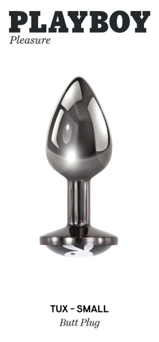 Playboy Pleasure - Tux - Small - Butt Plug - Hematite  5