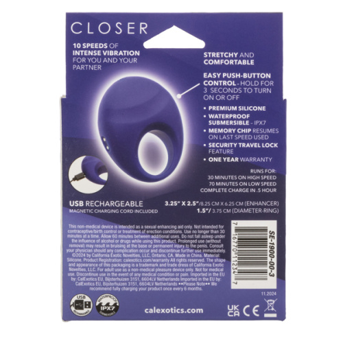 Closer Intimate Rechargeable Ring Embrace - Purple