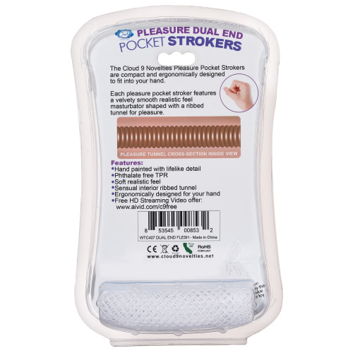Personal Double Ended Beaded  Stroker Flesh  2