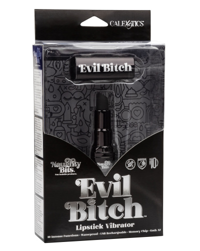 Naughty Bits Evil Bitch Lipstick Vibrator - Black  2