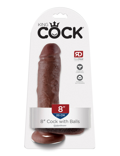 King Cock 8-Inch Cock With Balls - Brown  5