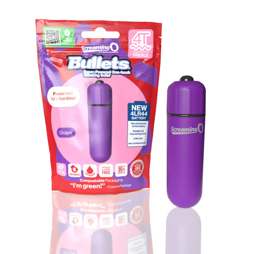 Screaming O 4t - Bullet - Super Powered One Touch  Vibrating Bullet - Grape  4