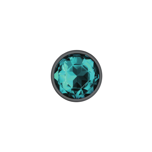 Cheeky Charms-Gunmetal Metal Butt Plug- Round-Teal-Medium  3