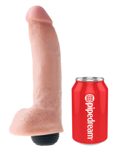 King Cock 9 Inch Squirting Cock With Balls - Flesh  3