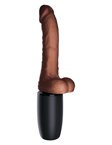 7.5 Inch Thrusting Cock With Balls - Brown  4
