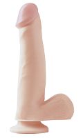 Basix Rubber Works 7.5 Inch Dong With Suction Cup  - Flesh