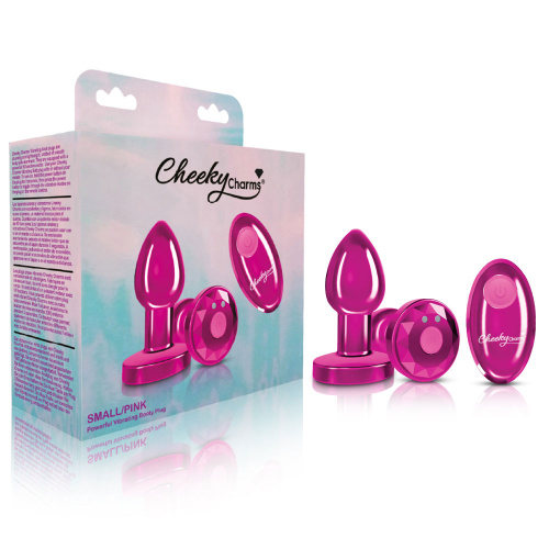 Vibrating Pink Metal Remote Plug - Small  2
