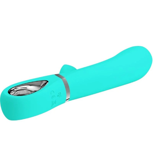 Thomas Super Soft Silicone Rabbit Vibrator - Turquoise  3
