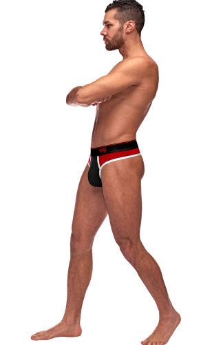 Retro Sport Panel Thong - L/ XL  - Red/ Black  2