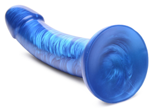 G-Tastic 7 Inch Metallic Silicone Dildo - Blue  4