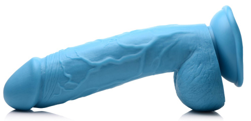 Pop Pecker 8.25 Inch Dildo With Balls - Blue  3