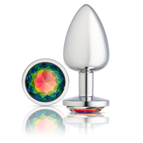Cloud 9 Novelties Gems Silver Chromed Anal Plug - Large  2