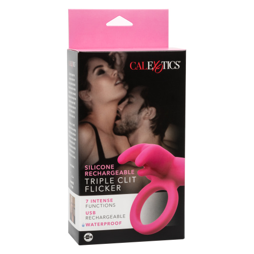 SILICONE RECHARGEABLE TRIPLE CLIT FLICKER  5