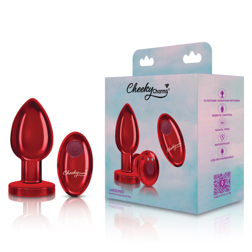 Vibrating Red Metal Remote Plug - Lg  2