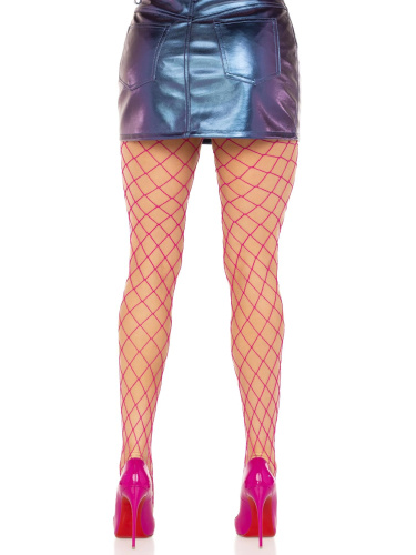 Spandex Diamond Net Tights - One Size - Magenta  2