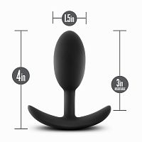 Anal Adventures - Platinum - Silicone Vibra Slim  Plug -Medium - Black