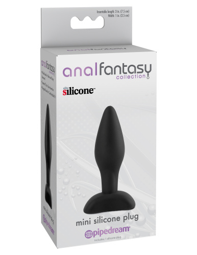 Anal Fantasy Collection Mini Silicone Plug - Black  3