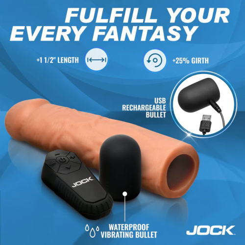 Jock Vibrating Penis Extension with Remote - Medium  3
