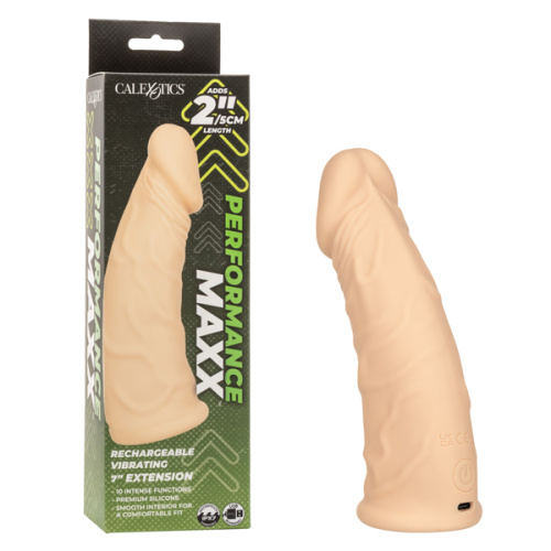 Performance Maxx Rechargeable Vibrating Extension 7" - Ivory  2