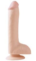 Basix Rubber Works 8 Inch Dong With Suction Cup - Flesh