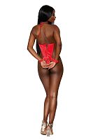 Bow Tie Teddy With Restraint - One Size - Lipstick Red