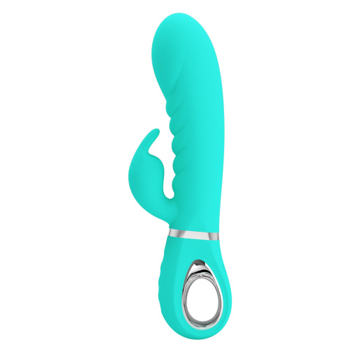 Prescott Super Soft Rabbit Silicone Vibrator - Vibrator -Teal  4