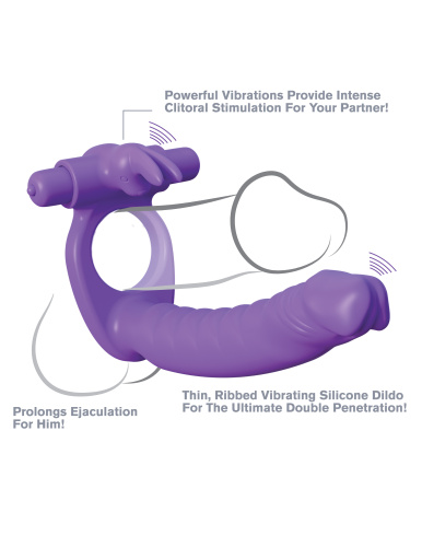 Fantasy C-Ringz Silicone Double Penetrator Rabbit - Purple  4